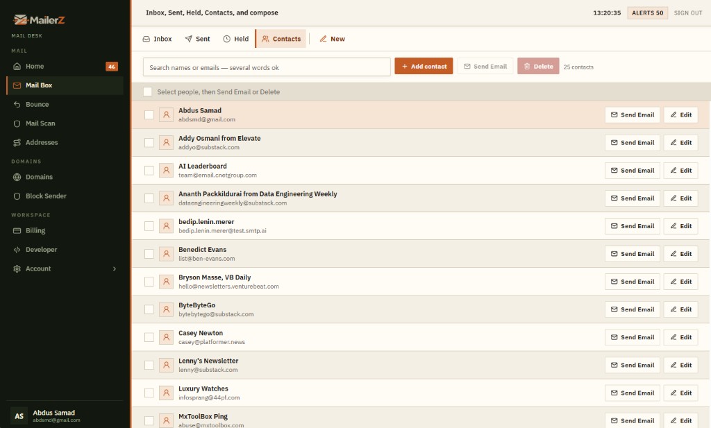 Domain aliases mapped to destinations